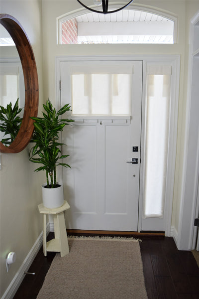 New White Small Front Door or Sidelight Curtains